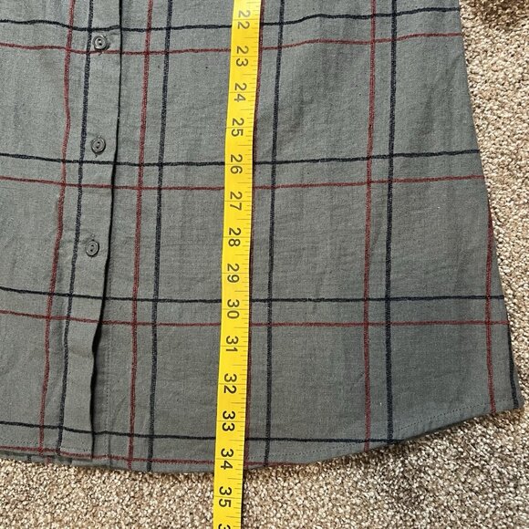 Entro Reddish Women Green ShirtDress Plaid Small Size Belt Buttons Long Sleeves - Picture 9 of 12